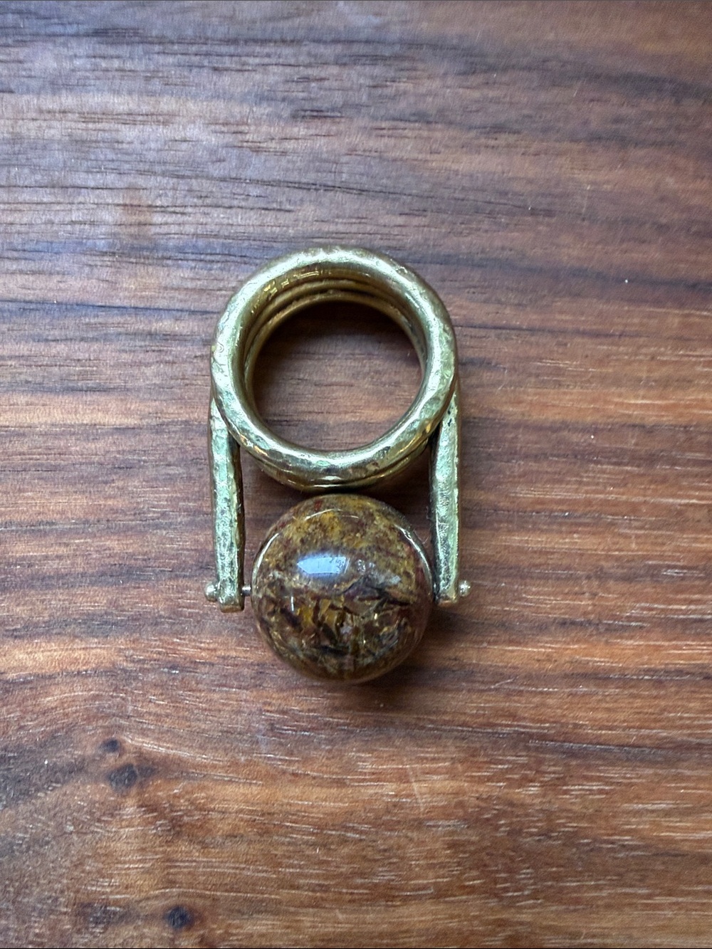 Ulla Johnson Gold-Tone Ring with Brown Marbled Orb